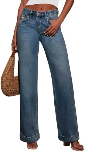 kunmi jeans for women wide leg baggy high waist boyfriends straight leg stretchy denim pants trendy fall 2026