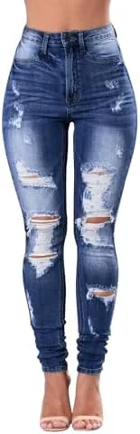 kunmi womens classic high waisted skinny stretch butt lifting jeans slim fit denim pants